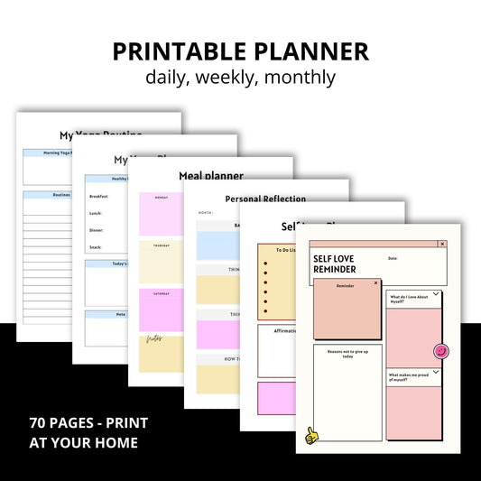 2025 Self-Care Planner: Mental Health & Daily Routine (Digital Download)