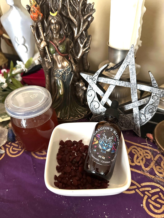 Dragon's Blood Magickal Oil Blend | Handcrafted Magickal Oils | Witchcraft Supplies | Spell Anointing Oils | Spell Enhancer