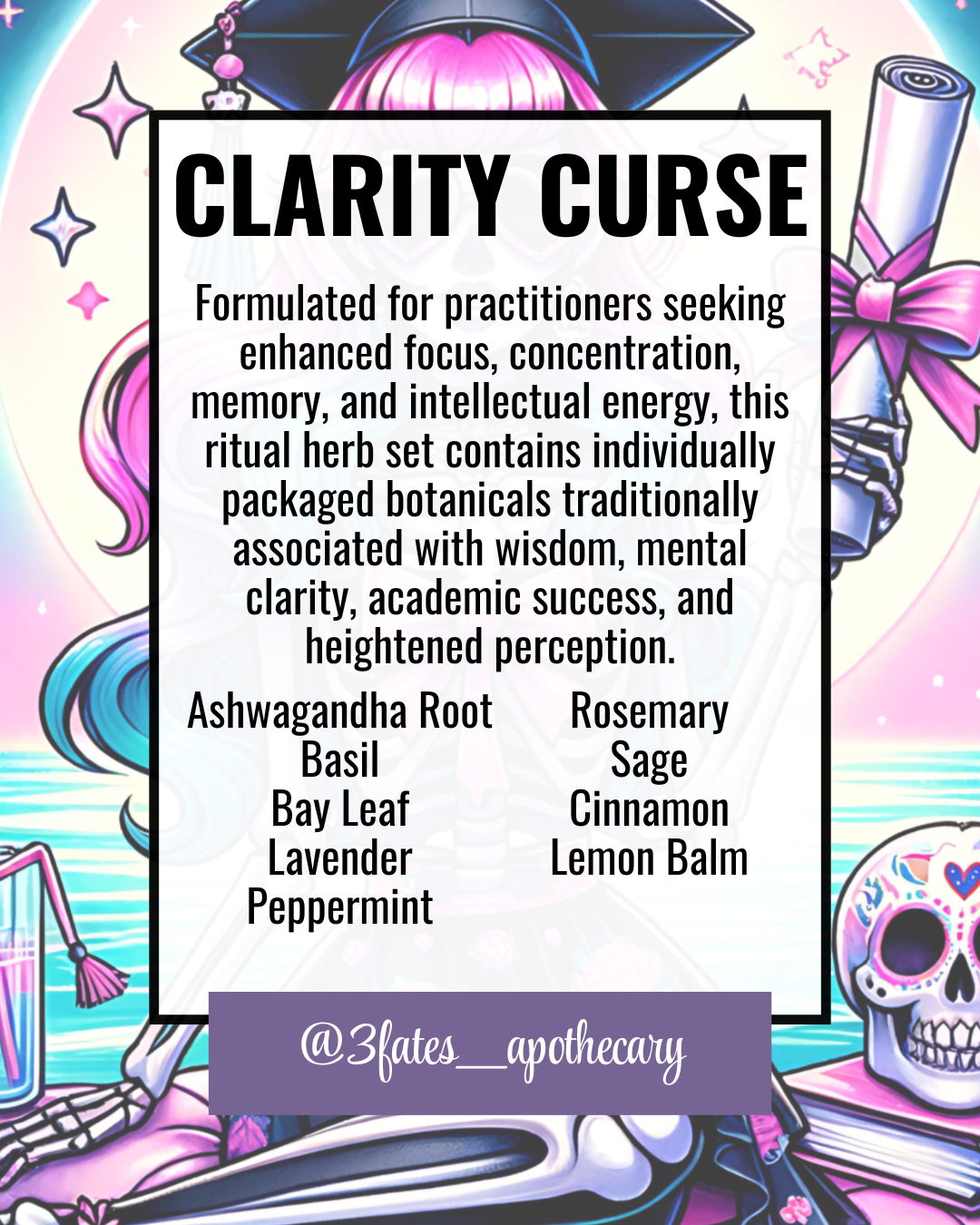 Clarity Curse Herbal Kit | Focus, Intellect & Study Ritual Herb Set
