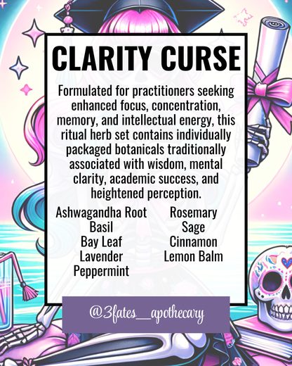 Clarity Curse Herbal Kit | Focus, Intellect & Study Ritual Herb Set