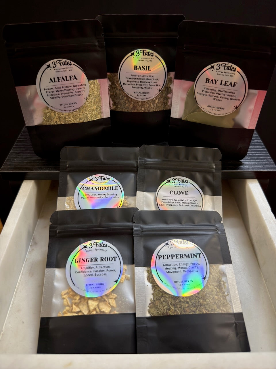 Mogul Maker Ritual Herbs | Business Success Herb Kit | Entrepreneurship & Manifestation | Basil, Bay, Ginger | 3Fates Signature Collection