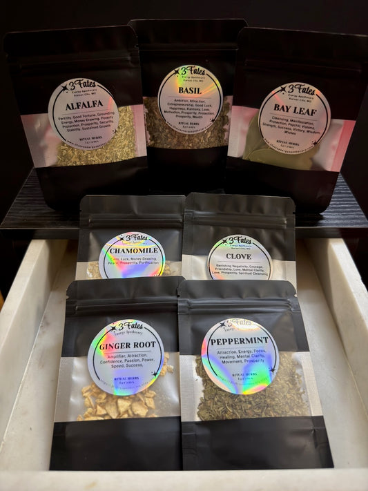 Mogul Maker Ritual Herbs | Business Success Herb Kit | Entrepreneurship & Manifestation | Basil, Bay, Ginger | 3Fates Signature Collection