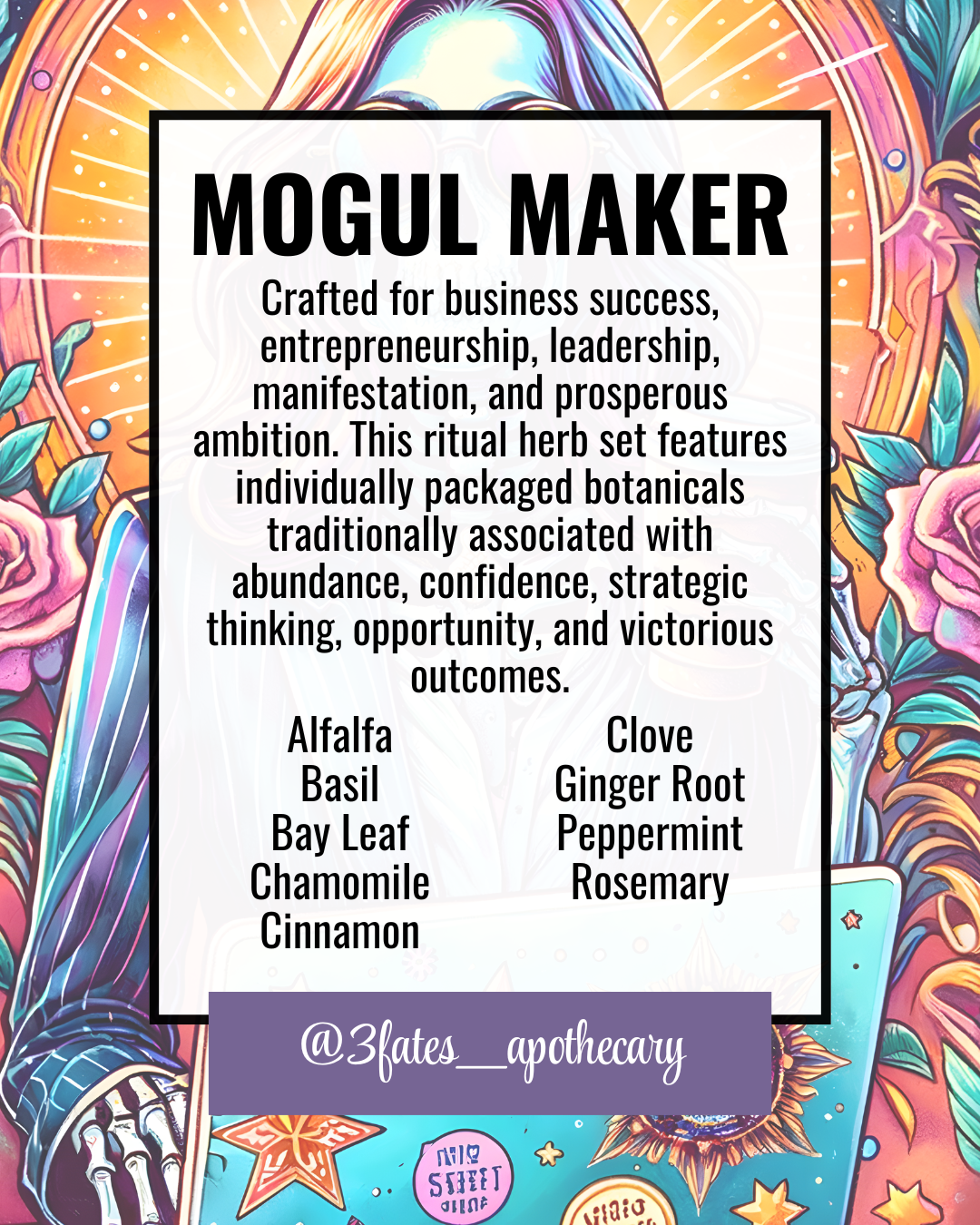 Mogul Maker Ritual Herbs | Business Success Herb Kit | Entrepreneurship & Manifestation | Basil, Bay, Ginger | 3Fates Signature Collection