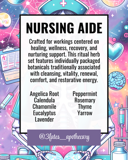 Nursing Aide Ritual Herbs | Healing Herb Kit |Health & Wellness Spell Kit | Lavender, Thyme, Yarrow | 3Fates Signature Collection