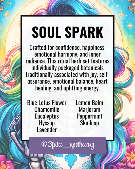 Soul Spark Ritual Herbs | Confidence Herb Kit | Happiness, Alignment & Empowerment | Jasmine, Calendula, Ginger | 3Fates Signature Collection