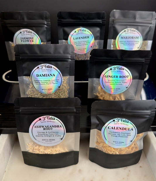 Soul Spark Ritual Herbs | Confidence Herb Kit | Happiness, Alignment & Empowerment | Jasmine, Calendula, Ginger | 3Fates Signature Collection