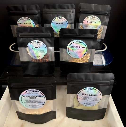 Upright Crown Ritual Herbs | Courage Herb Kit | Strength, Confidence & Empowerment | Bay, Ginger, Yarrow | 3Fates Signature Collection