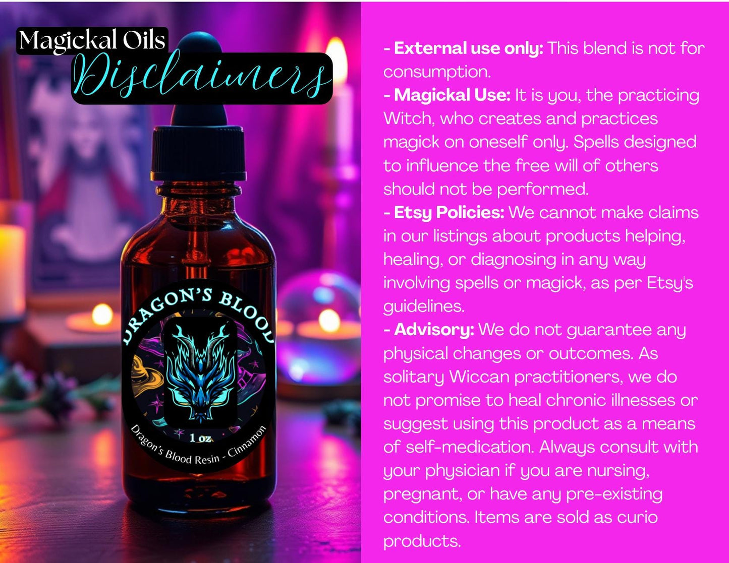Dragon's Blood  Magickal Oil Blend | Handcrafted Magickal Oils | Witchcraft Supplies | Spell Anointing Oils | Spell Enhancer